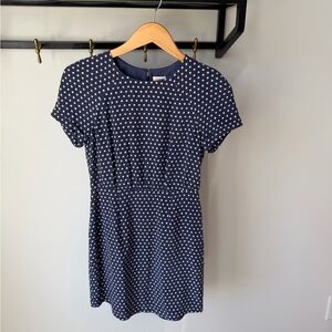 Fossil Polka Dot Short Sleeve Dress - Navy and White